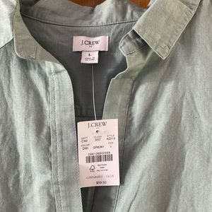 J Crew Factory sage green sleeveless linen tunic.  NWT